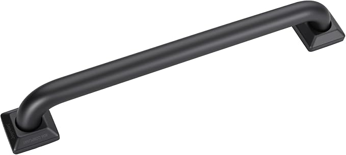 joyrain 500lb Capacity Stainless Steel Grab Bar - Heavy Duty Bathroom Safety Rail for Elderly, Anti-Slip Shower Handle, ADA Compliant (Matte Black, 12 inch)