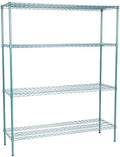 18" x 60" NSF Green Epoxy 4-Shelf Kit with 74" Posts, Heavy Duty Storage Shelving, Wire Shelving Kit, NSF Commercial Storage Rack Unit
