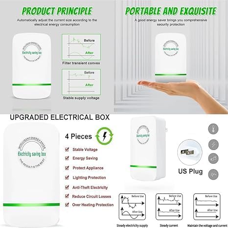 Energy Saving Device Electricity Saving Box Elon-Musker Energy Saving Device Professional 2024 New Watt Stop with Surge Protector Saver Electricity Saving Box Stable Voltage Plug 90v-250v 30kw