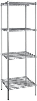 21" x 24" NSF Chrome 4-Shelf Kit with 74" Posts, Heavy Duty Storage Shelving, Wire Shelving Kit, NSF Commercial Storage Rack Unit