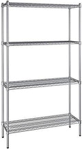 14" x 42" NSF Chrome 4-Shelf Kit with 74" Posts, Heavy Duty Storage Shelving, Wire Shelving Kit, NSF Commercial Storage Rack Unit