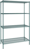 24" x 54" NSF Green Epoxy 4-Shelf Kit with 86" Posts, Heavy Duty Storage Shelving, Wire Shelving Kit, NSF Commercial Storage Rack Unit