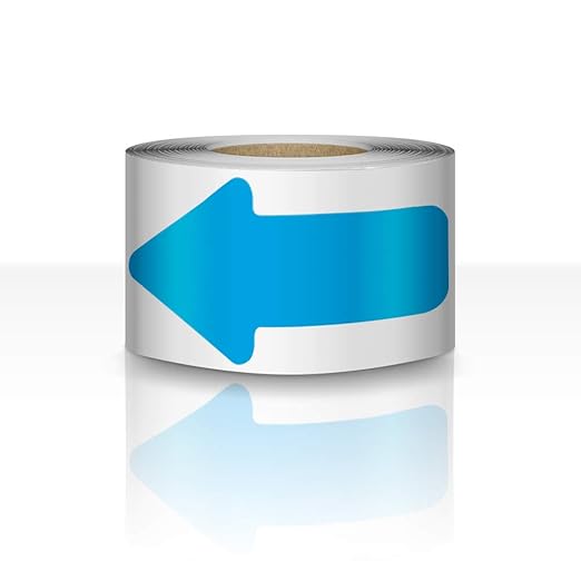Arrow Floor Marking Sticker Sign - 200 PCS Blue Decal Tape 3"6"