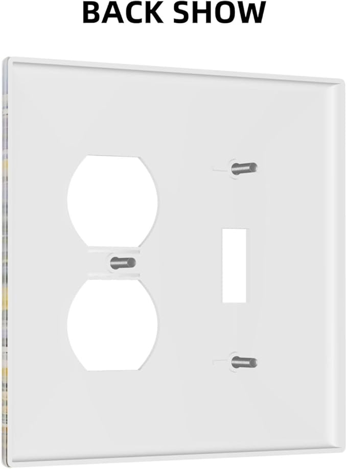 Decorative Outlet Covers Purple Flower Butterfly Yellow Daisy 2 Gang Duplex Light Switch Cover Plate Gfci Wall Plate Plug Switch Plate Covers for Bathroom Decor