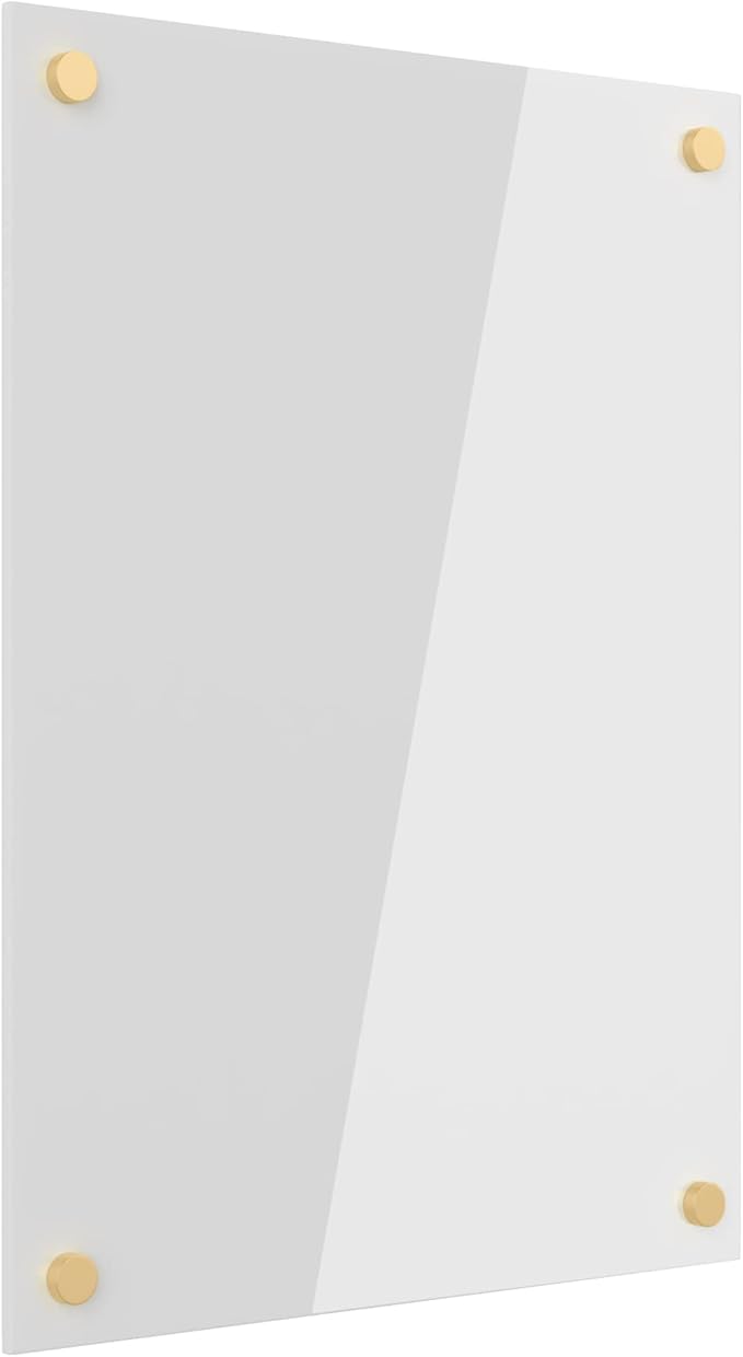 Ships Next Day, Made in USA - Acrylic Dry Erase Board | Non-Magnetic Dry Erase Board | Hanging Frameless White Board | Acrylic for Office, School and Home Walls | for Kids & Adults (White - 12x18)