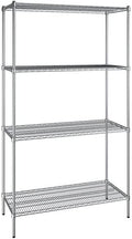 21" x 48" NSF Chrome 4-Shelf Kit with 86" Posts, Heavy Duty Storage Shelving, Wire Shelving Kit, NSF Commercial Storage Rack Unit