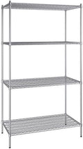 24" x 48" NSF Stainless Steel 4-Shelf Kit with 86" Posts, Heavy Duty Storage Shelving, Wire Shelving Kit, NSF Commercial Storage Rack Unit