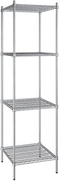 24" x 24" NSF Stainless Steel 4-Shelf Kit with 86" Posts, Heavy Duty Storage Shelving, Wire Shelving Kit, NSF Commercial Storage Rack Unit