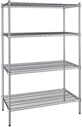 21" x 42" NSF Chrome 4-Shelf Kit with 64" Posts, Heavy Duty Storage Shelving, Wire Shelving Kit, NSF Commercial Storage Rack Unit