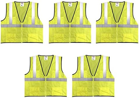 Economy High Vis All Mesh Vest, Yellow, 5 Pack