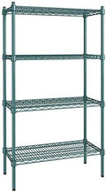 14" x 30" NSF Green Epoxy 4-Shelf Kit with 54" Posts, Heavy Duty Storage Shelving, Wire Shelving Kit, NSF Commercial Storage Rack Unit