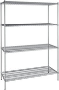 24" x 60" NSF Chrome 4-Shelf Kit with 86" Posts, Heavy Duty Storage Shelving, Wire Shelving Kit, NSF Commercial Storage Rack Unit