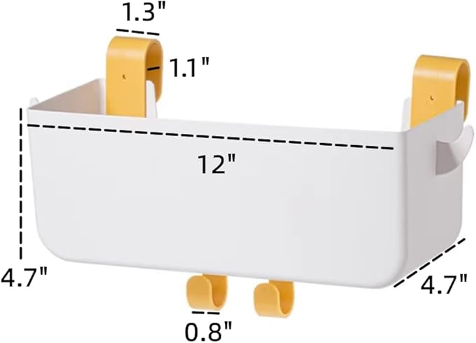 Bunk Bed Shelf, Kids Bunk Bed Caddy | Bedside Caddy for Dorm Bed Loft Bed Rail | Top Bunk Accessories (Yellow)