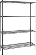 18" x 60" NSF Black Epoxy 4-Shelf Kit with 86" Posts, Heavy Duty Storage Shelving, Wire Shelving Kit, NSF Commercial Storage Rack Unit