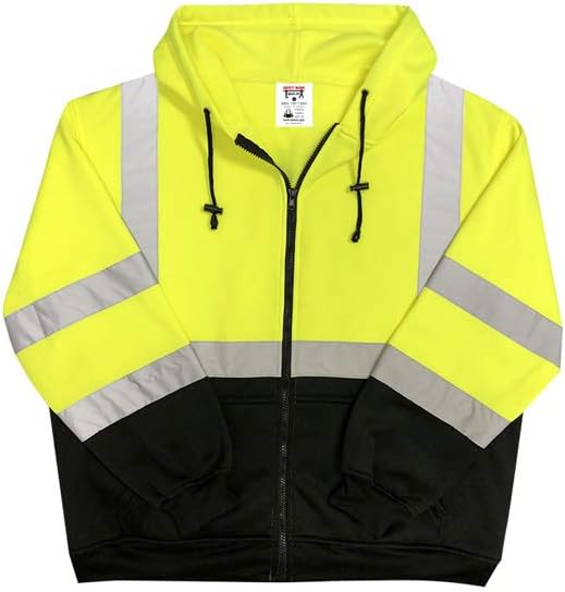 Lightweight High Visibility Hooded Jacket, 3 Pack, Large