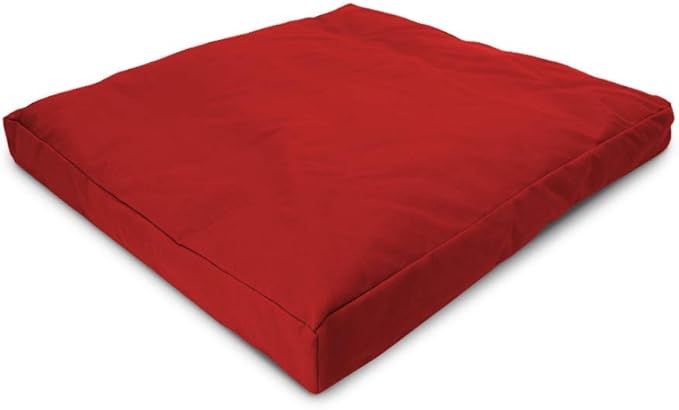 Bean Products Meditation Cushion - Zabuton Meditation Pillows for Sitting on Floor, Yoga Cushion, Cotton Yoga Pillow, Zen Kneeling Prayer Pad- Made in USA - Standard 24x24x2, RED