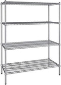 21" x 48" NSF Chrome 4-Shelf Kit with 64" Posts, Heavy Duty Storage Shelving, Wire Shelving Kit, NSF Commercial Storage Rack Unit
