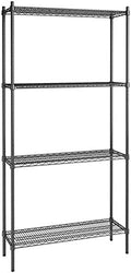 14" x 42" NSF Black Epoxy 4-Shelf Kit with 86" Posts, Heavy Duty Storage Shelving, Wire Shelving Kit, NSF Commercial Storage Rack Unit