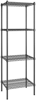 18" x 24" NSF Black Epoxy 4-Shelf Kit with 74" Posts, Heavy Duty Storage Shelving, Wire Shelving Kit, NSF Commercial Storage Rack Unit