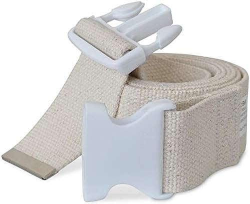 NYOrtho Plastic Buckle Gait Belt - Adjustable Machine Washable Strong and Durable Material Latex Free, Natural, 54"