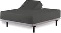 HOME-FURNISH Half Split Queen Fitted Sheet for Adjustable beds, 1 PC Top Only Down 32 inches from The Top, 600 Thread Count 100percent Cotton Queen, Dark Grey Solid