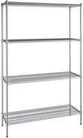 18" x 54" NSF Chrome 4-Shelf Kit with 86" Posts, Heavy Duty Storage Shelving, Wire Shelving Kit, NSF Commercial Storage Rack Unit
