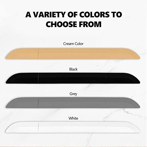 Rubber Wheelchair Ramp Set for Doorways, White, 4-Piece Universal Door Sill Threshold for Bathroom, Stairs