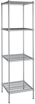 24" x 24" NSF Chrome 4-Shelf Kit with 86" Posts, Heavy Duty Storage Shelving, Wire Shelving Kit, NSF Commercial Storage Rack Unit