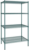 24" x 36" NSF Green Epoxy 4-Shelf Kit with 64" Posts, Heavy Duty Storage Shelving, Wire Shelving Kit, NSF Commercial Storage Rack Unit