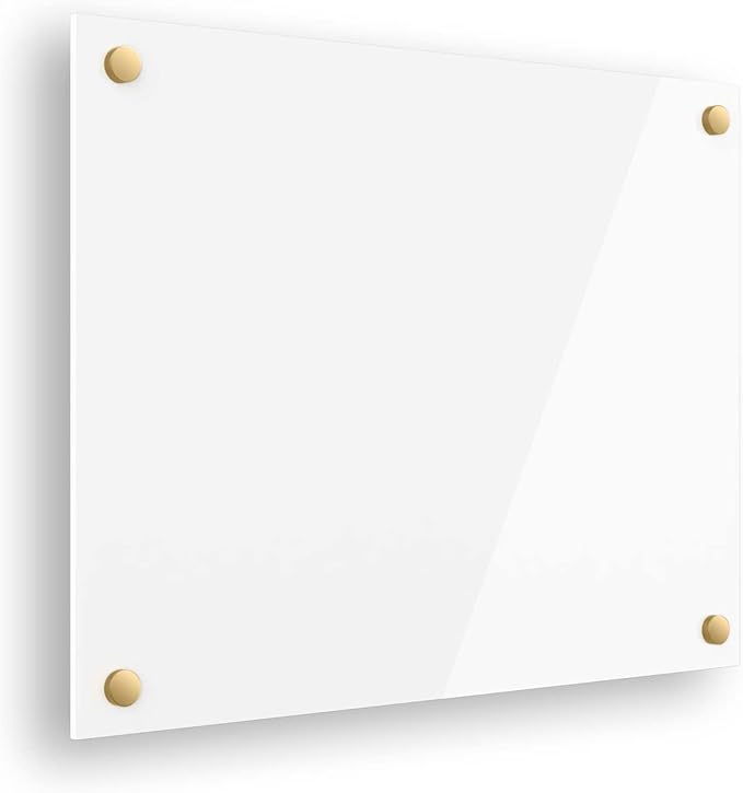Ships Next Day, Made in USA - Acrylic Dry Erase Board | Non-Magnetic Dry Erase Board | Hanging Frameless White Board | Acrylic for Office and Home Walls | for Adults (White - 24x36)