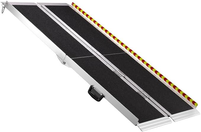 Generic Portable Wheelchair Ramp Aluminum Folding Door Threshold Wheelchair Ramp Threshold Ramp for Home Steps Stairs Entry Threshold Doorways