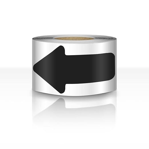 EVQ Arrow Floor Sticker Tape 3"×6" Arrow Floor Marking Sticker Sign 200 PCS Arrow Decal Tape Black