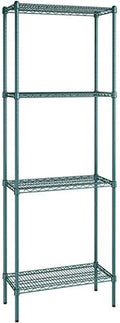 14" x 30" NSF Green Epoxy 4-Shelf Kit with 86" Posts, Heavy Duty Storage Shelving, Wire Shelving Kit, NSF Commercial Storage Rack Unit