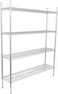 14" x 72" NSF Chrome 4-Shelf Kit with 74" Posts, Heavy Duty Storage Shelving, Wire Shelving Kit, NSF Commercial Storage Rack Unit