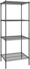 24" x 36" NSF Black Epoxy 4-Shelf Kit with 74" Posts, Heavy Duty Storage Shelving, Wire Shelving Kit, NSF Commercial Storage Rack Unit