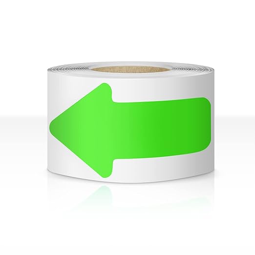 EVQ Arrow Floor Sticker Tape 2"×4" Arrow Floor Marking Sticker Sign 200 PCS Arrow Decal Tape Fluorescent Green