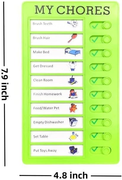2 Pcs Chore Chart for Adults to do List My Chores Checklist Task Board Sliding Routine Chart for Kids, Memo Boards Slider Schedule DIY Detachable Daily Checklist Planning Table (2Pcs Green My Chores)