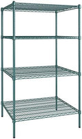 30" x 36" NSF Green Epoxy 4-Shelf Kit with 64" Posts, Heavy Duty Storage Shelving, Wire Shelving Kit, NSF Commercial Storage Rack Unit