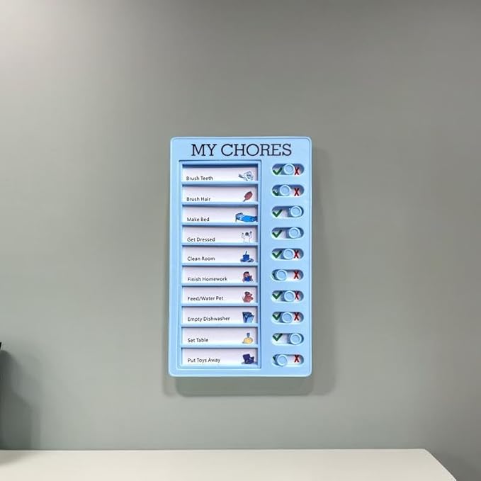 2 Pcs Chore Chart for Adults to do List My Chores Checklist Task Board Sliding Routine Chart for Kids, Memo Boards Slider Schedule DIY Detachable Daily Checklist Planning Table (2Pcs Blue My Chores)