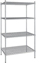 24" x 36" NSF Stainless Steel 4-Shelf Kit with 64" Posts, Heavy Duty Storage Shelving, Wire Shelving Kit, NSF Commercial Storage Rack Unit
