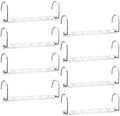 Meetu Space Saving Multifunctional Clothes Hangers - Stainless Steel 6X2 Slots Magic Cascading Hanger - Updated Hook Design Closet Organizer (Pack of 10)