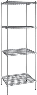 24" x 30" NSF Chrome 4-Shelf Kit with 86" Posts, Heavy Duty Storage Shelving, Wire Shelving Kit, NSF Commercial Storage Rack Unit