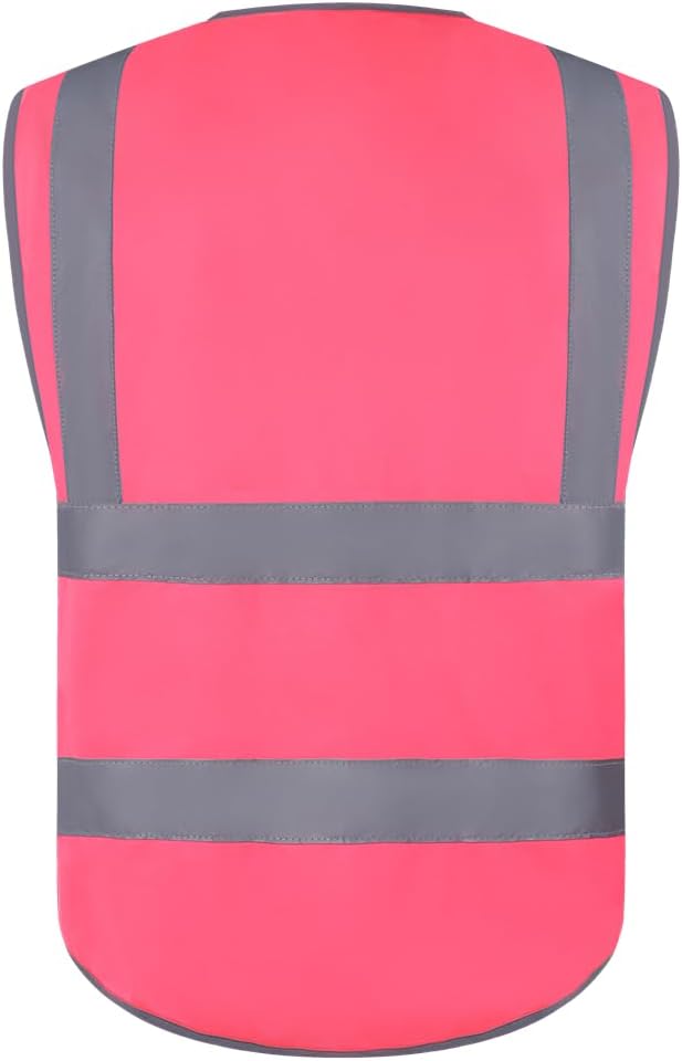 XIAKE Reflective Safety Vest for Men & Women High Visibility Class 2 Vest with Pockets Meets ANSI Standards