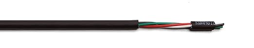 20AWG 4 Conductor Wire Cable (UL2464) - High Flexible Tinned Copper Unshielded Alarm Security Burglar LED Power - for Low Voltage Installations (Matte Black 25FT)
