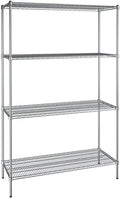 21" x 54" NSF Chrome 4-Shelf Kit with 86" Posts, Heavy Duty Storage Shelving, Wire Shelving Kit, NSF Commercial Storage Rack Unit