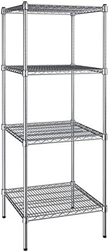 24" x 24" NSF Chrome 4-Shelf Kit with 64" Posts, Heavy Duty Storage Shelving, Wire Shelving Kit, NSF Commercial Storage Rack Unit