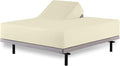 Top Split Queen Fitted Sheet Only for Adjustable beds, Split Down 32 inches from The Top, 600 Thread Count 100% Cotton Half Split Flex Head Fitted Sheet for Sleep Number Beds, Ivory