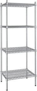 18" x 24" NSF Stainless Steel 4-Shelf Kit with 64" Posts, Heavy Duty Storage Shelving, Wire Shelving Kit, NSF Commercial Storage Rack Unit