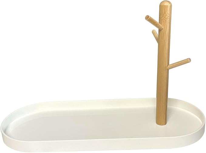 Key Tray for Entryway Table, Catchall Tray Organizer with 3 Tiers Wood Rack for Keys, Bracelets, Watches, Jewelry, Phone (Stadium)