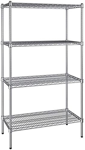 18" x 36" NSF Chrome 4-Shelf Kit with 64" Posts, Heavy Duty Storage Shelving, Wire Shelving Kit, NSF Commercial Storage Rack Unit